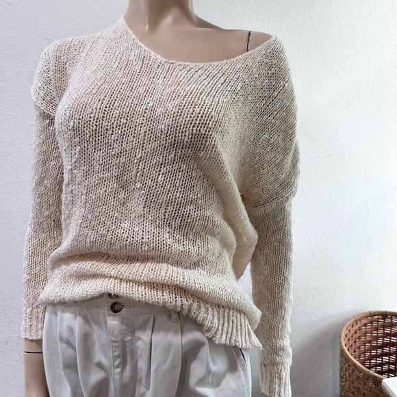 Essentials Cream V neck Sweater - Picture 13 of 16